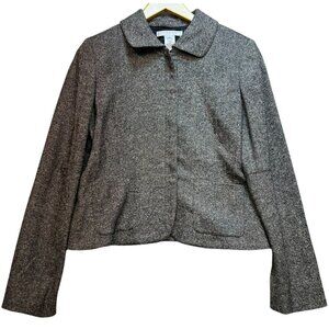 Geoffrey Beene Womens Preppy Sport Collared Wool Jacket Blazer Size 8 Gray